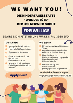Stellenausschreibung der LGS Neuwied für ein FSJ