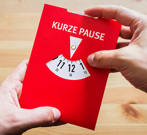 Parkscheibe für kurze Pause