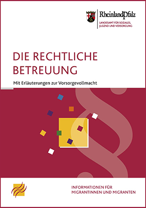 Rechtliche Betreuung - deutsch - Deckblatt der Broschüre