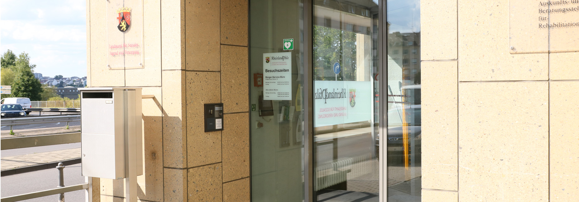 Der Eingangsbereich des Bürger-Service-Büros am Standort Koblenz.