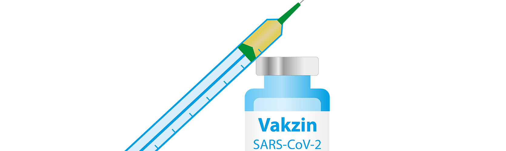 Spritze und Ampulle Vakzin SARS-CoV-2